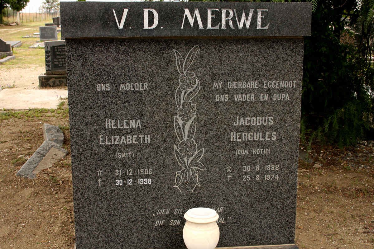 MERWE Jacobus Hercules, v.d. 1888-1974 &amp; Helena Elizabeth SMIT 1906-1998