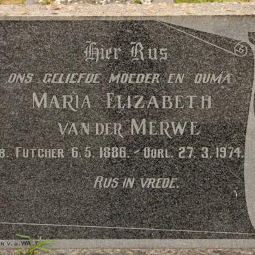 MERWE Maria Elizabeth, van der nee FUTCHER 1886-1974