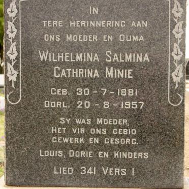 MINIE Wilhelmina Salmina Cathrina 1881-1957