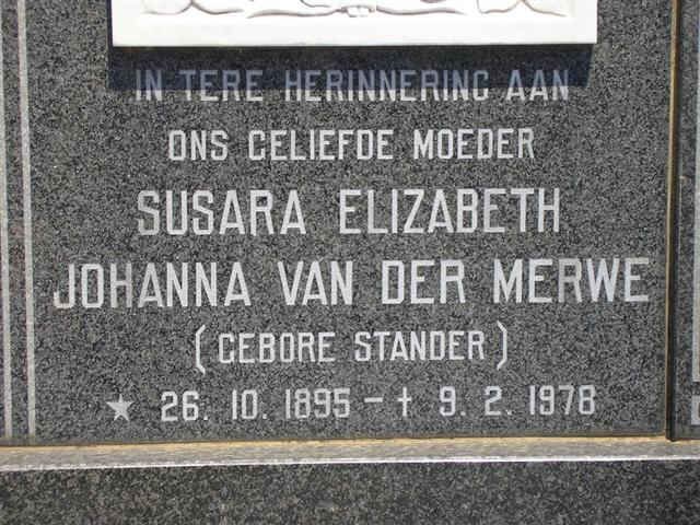MERWE Susara Elizabeth Johanna, van der nee STANDER 1895-1978