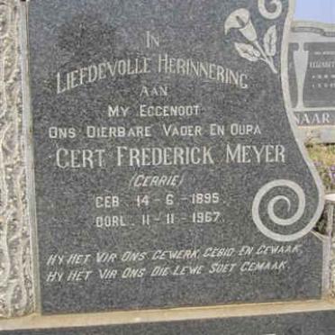 MEYER Gert Frederick 1895-1967