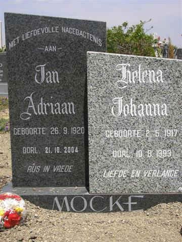 MOCKE Jan Adriaan 1920-2004 &amp; Helena Johanna 1917-1993