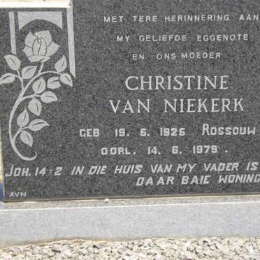 NIEKERK Christine, van nee ROSSOUW 1925-1979