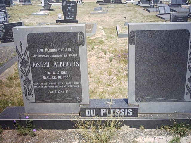 PLESSIS Joseph Albertus, du 1927-19?2