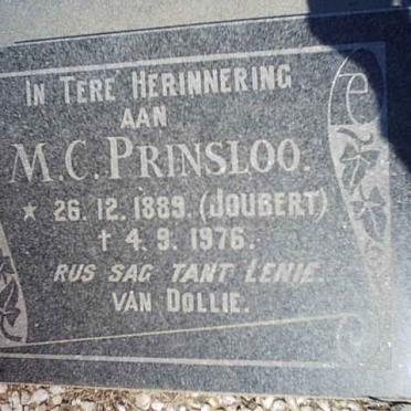 PRINSLOO M.C. nee JOUBERT 1899-1976