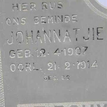 ROUX Johannatjie, le 1907-1914