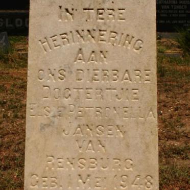 RENSBURG Elsie Petronella, Jansen van 1948-1948