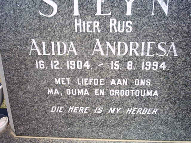 STEYN Alida Andriesa 1904-1994