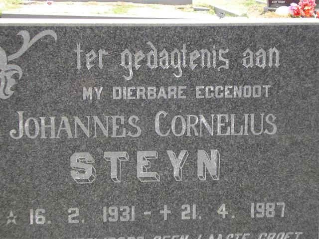 STEYN Johannes Cornelius 1931-1987