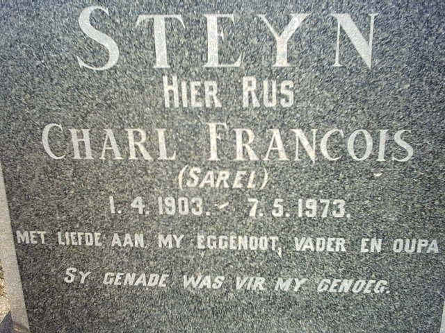 STEYN Charl Francois 1903-1973