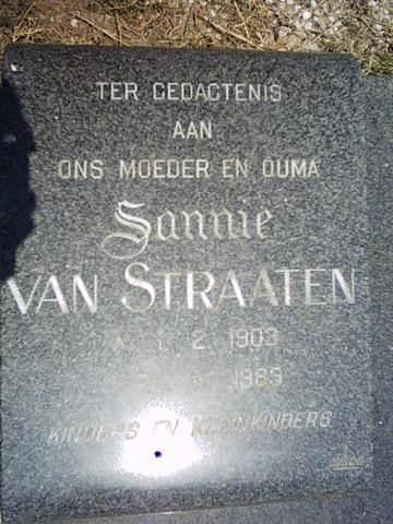 STRAATEN Sannie, van 1903-1989