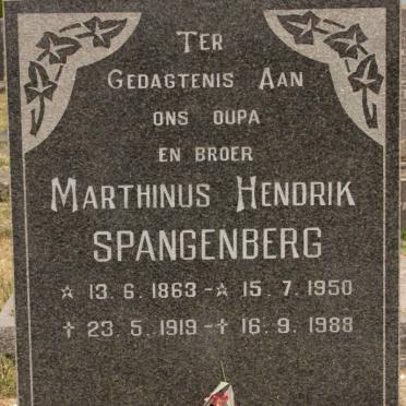 SPANGENBERG Marthinus Hendrik 1863-1919 :: SPANGENBERG Marthinus Hendrik 1950-1988