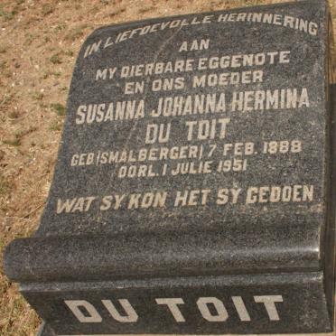 TOIT Susanna Johanna Hermina, du nee SMALBERGER 1888-1951
