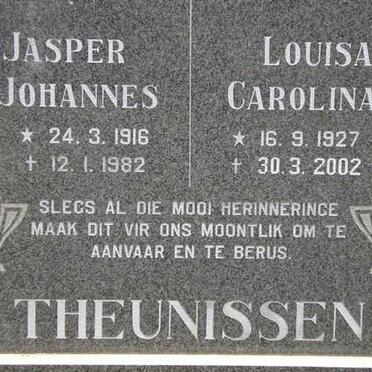 THEUNISSEN Jasper Johannes 1916-1982 &amp; Louisa Carolina 1927-2002