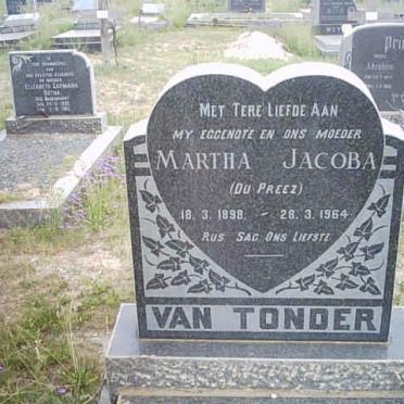 TONDER Martha Jacoba, van nee DU PREEZ 1898-1964