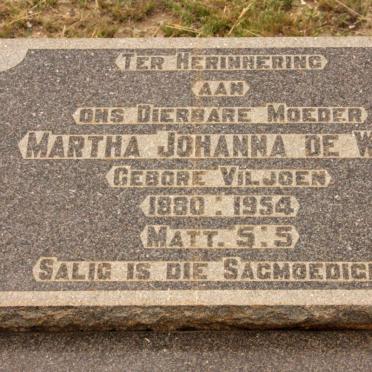 WET Martha Johanna, de nee VILJOEN 1880-1954