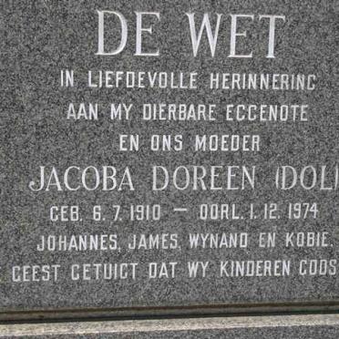 WET Jacoba Doreen, de 1910-1974