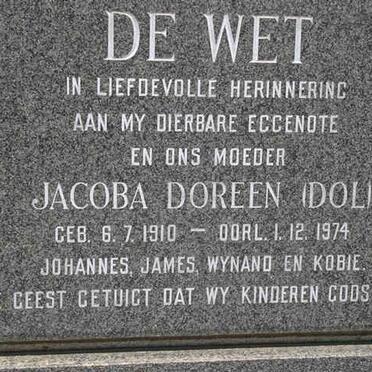 WET Jacoba Doreen, de 1910-1974