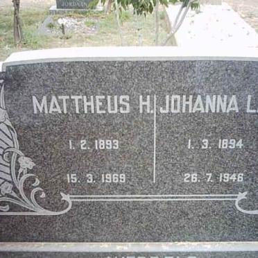 WESSEL Mattheus H. 1893-1969 &amp; Johanna L.C. 1894-1946