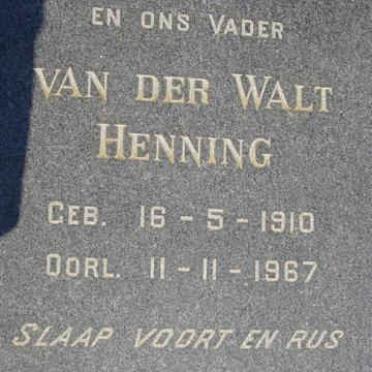 WALT Henning, van der 1910-1967