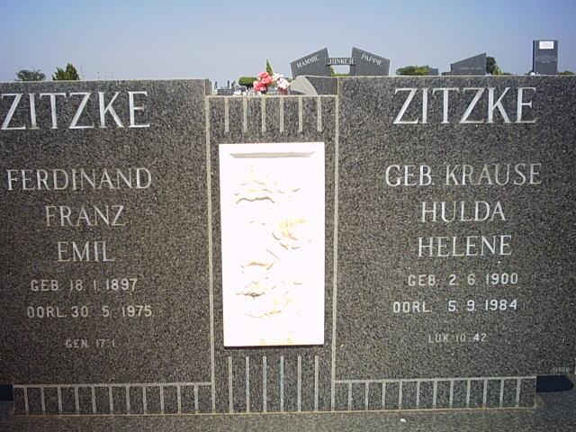 ZITZKE Ferdinand Franz Emil 1897-1975 &amp; Hulda Helene KRAUSE 1900-1984