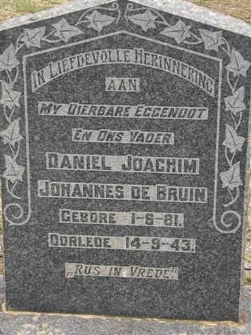 BRUIN Daniel Joachim Johannes, de 1881-1943