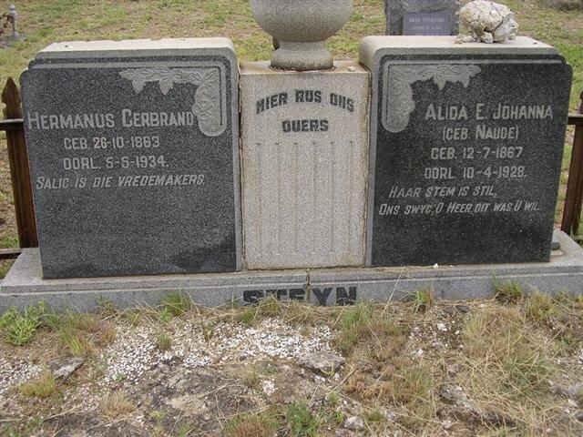 STEYN Hermanus Gerbrand 1863-1934 &amp; Alida E. Johanna NAUDE 1867-1928
