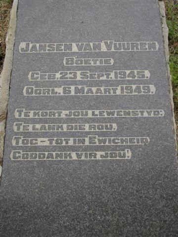 VUUREN Boetie, Jansen van 1945-1949