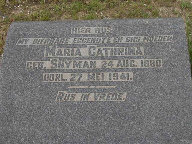 DELPORT Maria Catharina nee SNYMAN 1880-1941