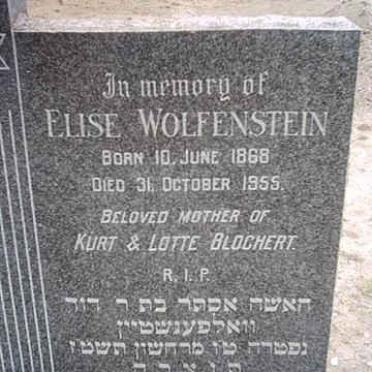 WOLFENSTEIN Elise -1868-1955