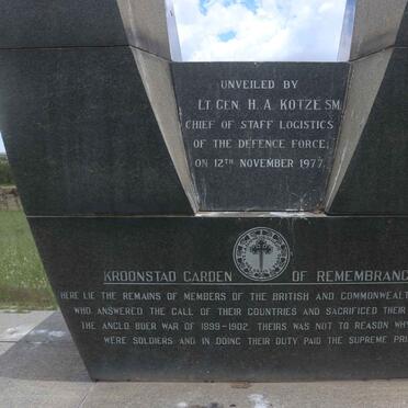 1. SA War Graves Board monument