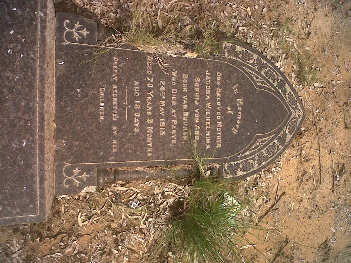 ABO Jacoba Wilhelmina Sophia, von nee VAN BUUREN -1913