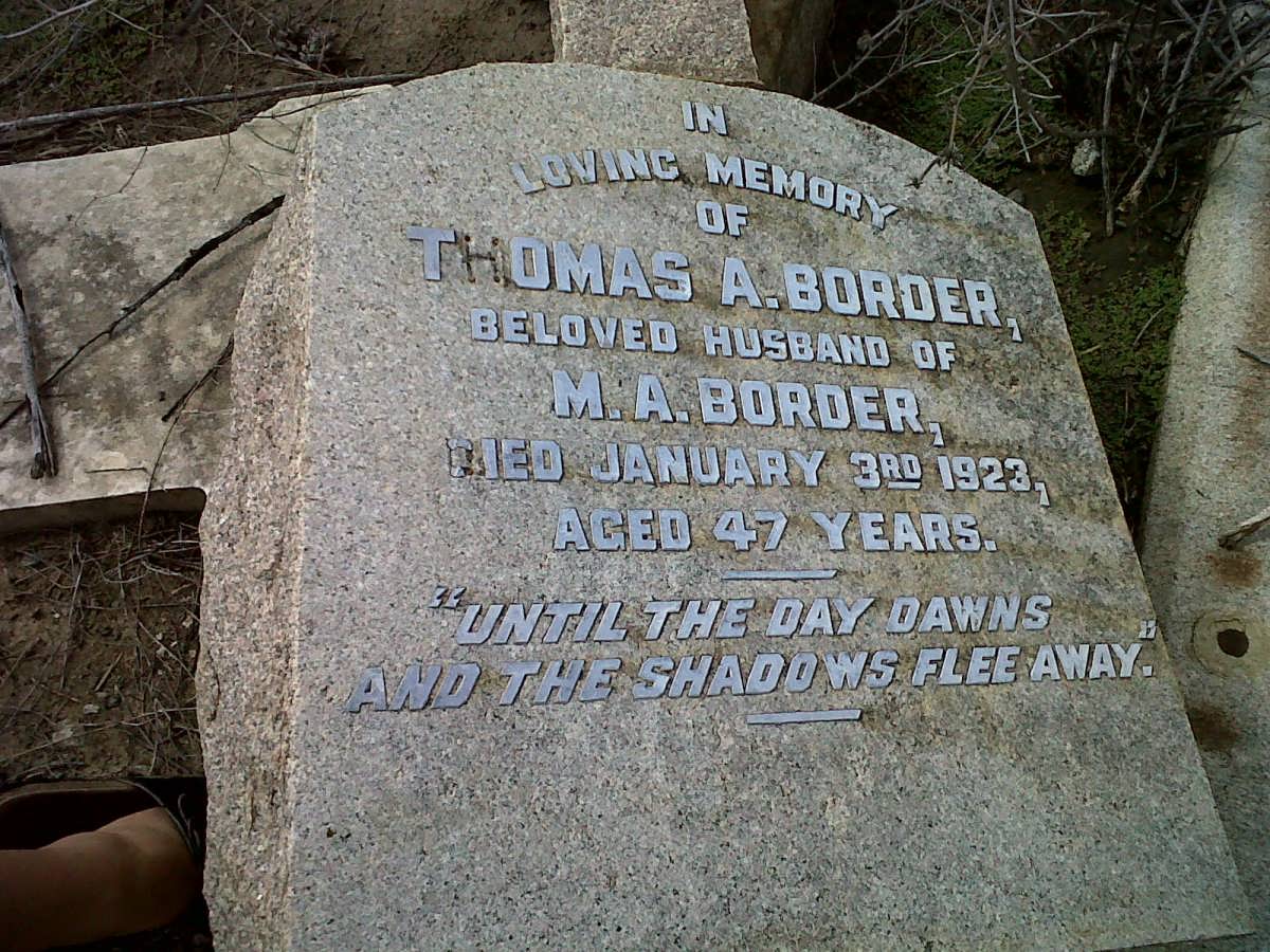 BORDER Thomas A. -1923