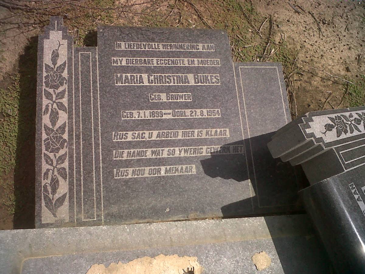 BUKES Alexander 1895-1970 &amp; Maria Christina BRUWER 1899-1954