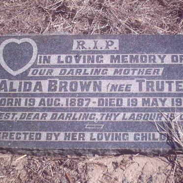 BROWN Alida nee TRUTER 1887-1932