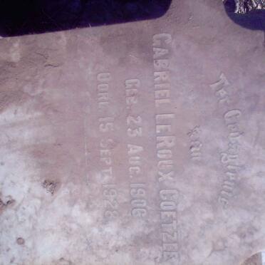 COETZEE Gabriel Le Roux 1906-1928