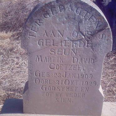 COETZEE Martin David 1909-1929