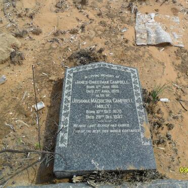 CAMPBELL James Sweetman 1866-1920 &amp; Johanna Magrietha 1870-1937