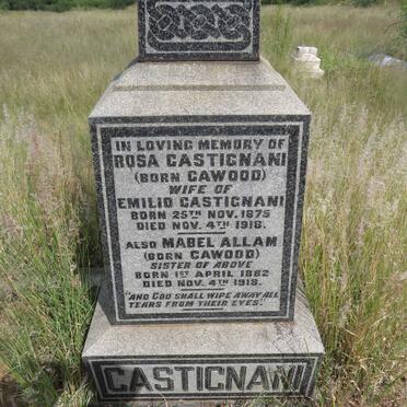 CASTIGNANI Rosa nee CAWOOD 1875-1918 :: ALLAM Mabel nee CAWOOD 1882-1918