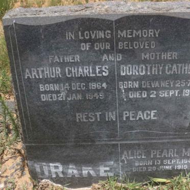 DRAKE Arthur Charles 1864-1949 &amp; Dorothy Catherine DEVANEY 1868-1916 :: DRAKE Alice Pearl Mary 1903-1919