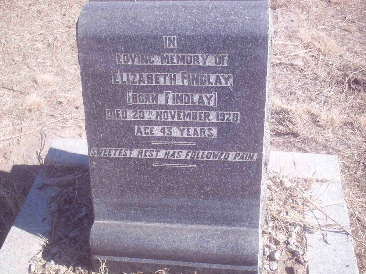 FINDLAY Elizabeth nee FINDLAY -1929
