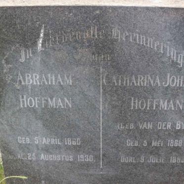 HOFFMAN Abraham 1860-1930 &amp; Catharina Johanna VAN DER BYL 1868-1898