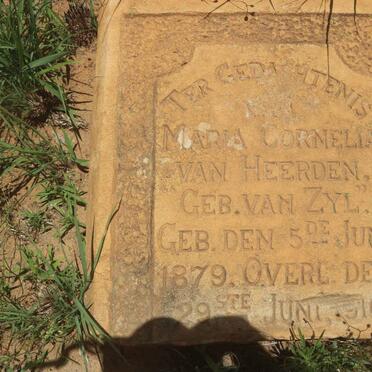 HEERDEN Maria Cornelia, van nee VAN ZYL 1879-1910