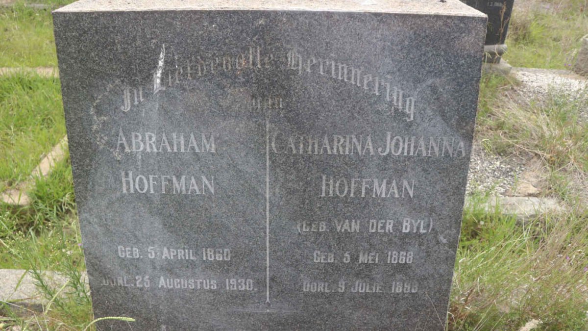 HOFFMAN Abraham 1860-1930 &amp; Catharina Johanna VAN DER BYL 1868-1898