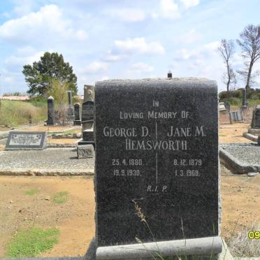 HEMSWORTH George D. 1880-1930 &amp; Jane M. 1879-1968