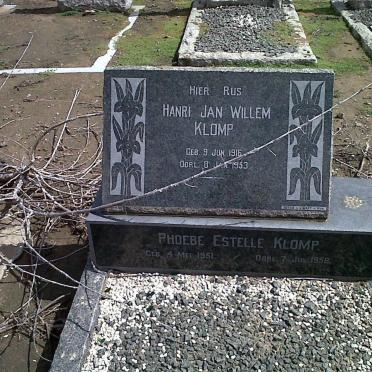 KLOMP Hanri Jan Willem 1916-1953 :: KLOMP Phoebe Estelle 1951-1956