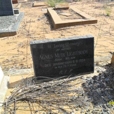 LIGHTBODY Agnes Muir nee WILSON -1954