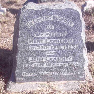 LAWRENCE John -1924 &amp; Mary-1923