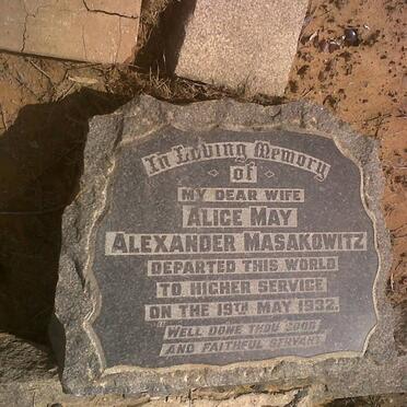 MASAKOWITZ Alice May Alexander -1932