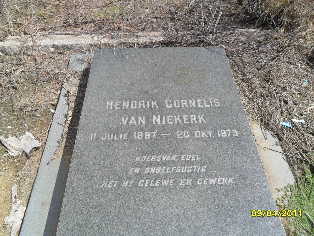 NIEKERK Hendrik Cornelis, van 1887-1973